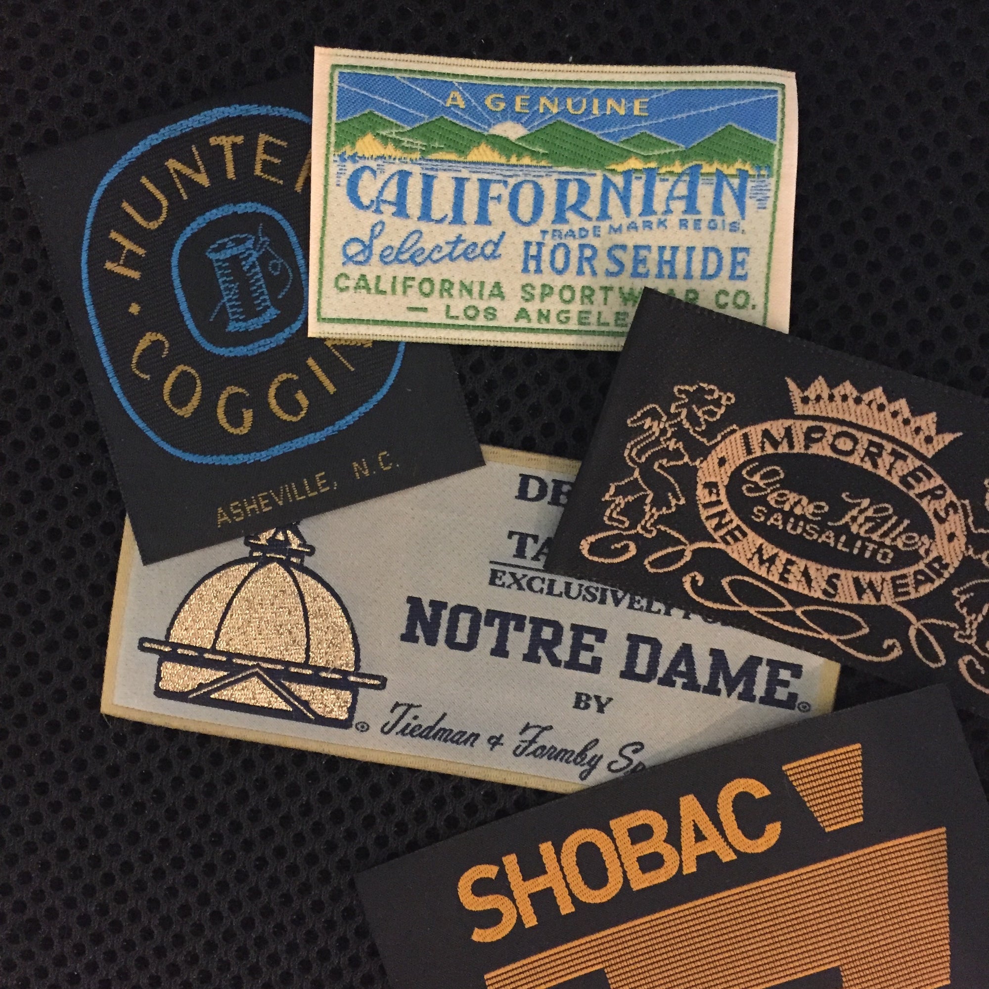 Vintage looking satin woven labels