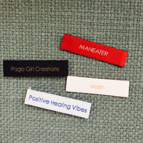 Custom Woven Label with 1 Line Text (2" x 0.5" End Fold)