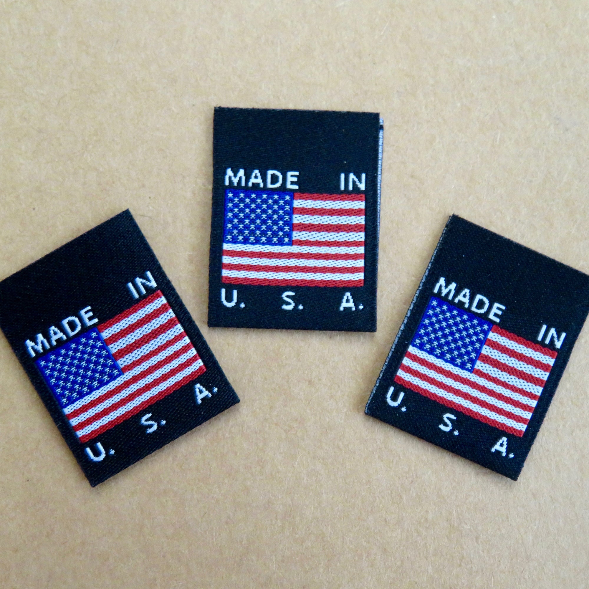 MADE IN USA FLAG Clothing Labels (Black)