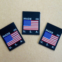 MADE IN USA FLAG Clothing Labels (Black)