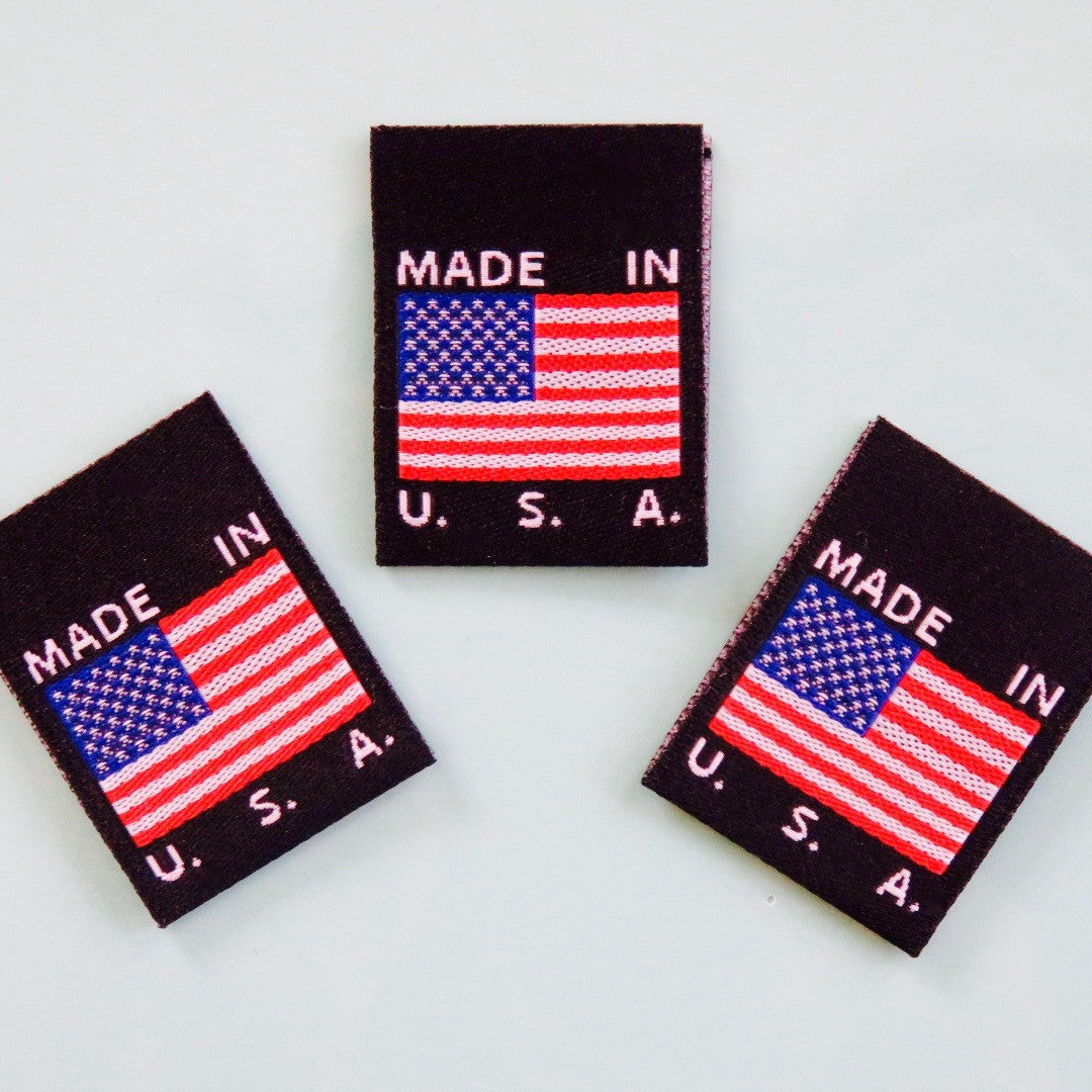MADE IN USA FLAG Clothing Labels (Black)