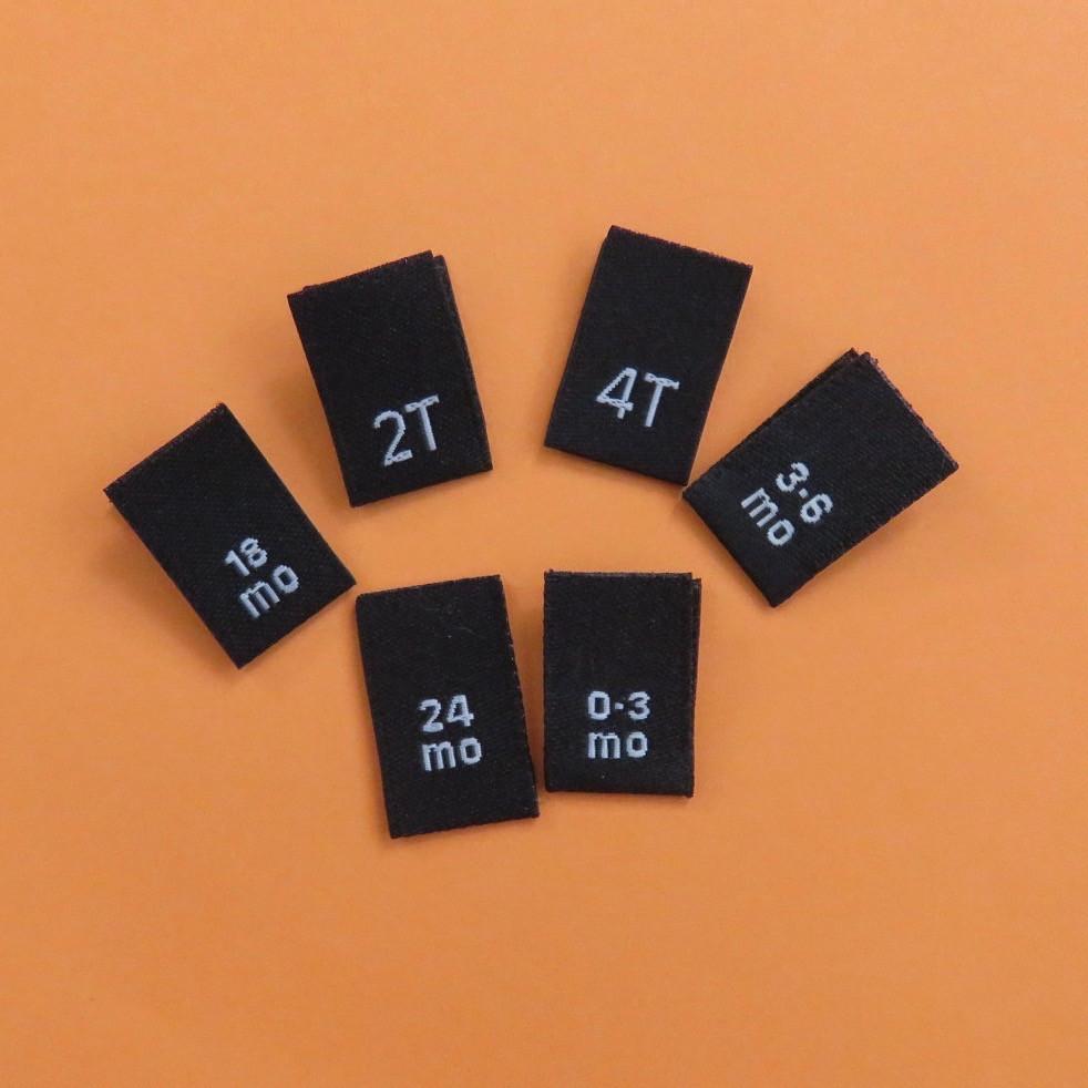 Children clothing size labels