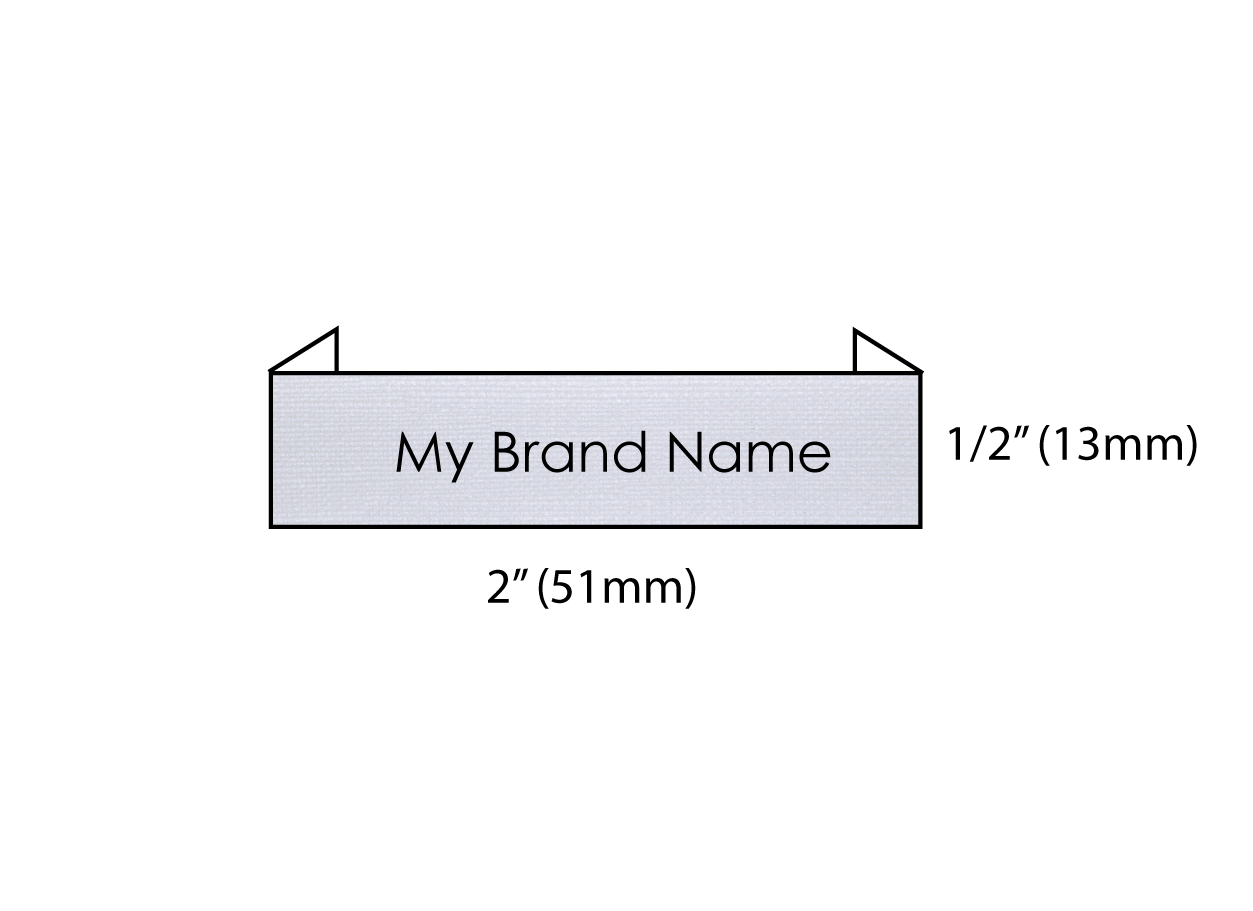 Custom Woven Label with 1 Line Text (2" x 0.5" End Fold)