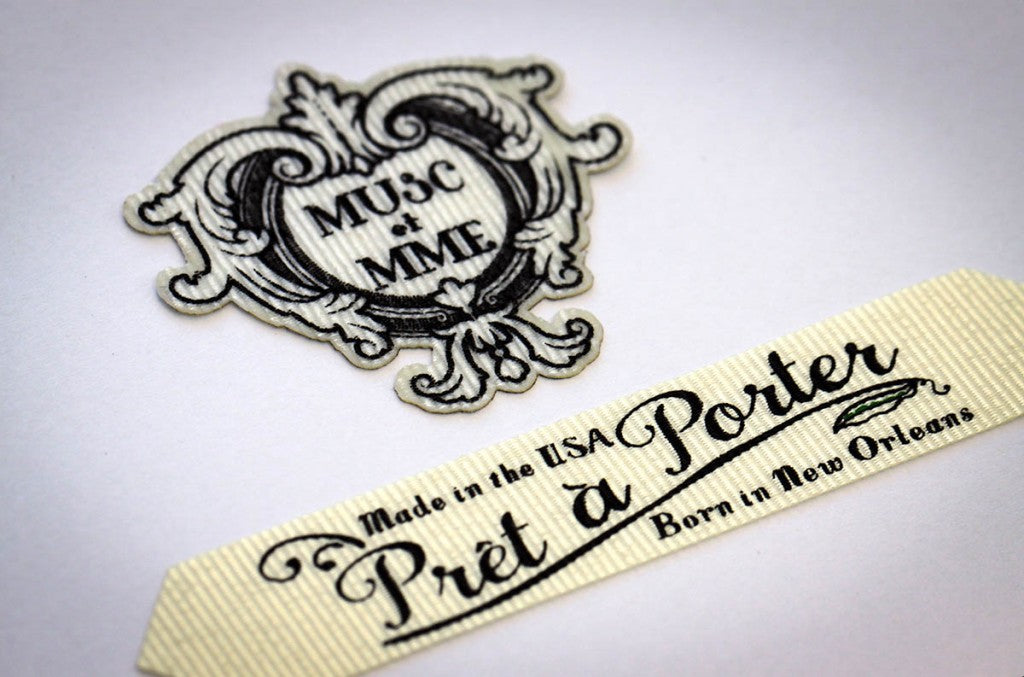 Grossgrain satin printed label with Die Cut
