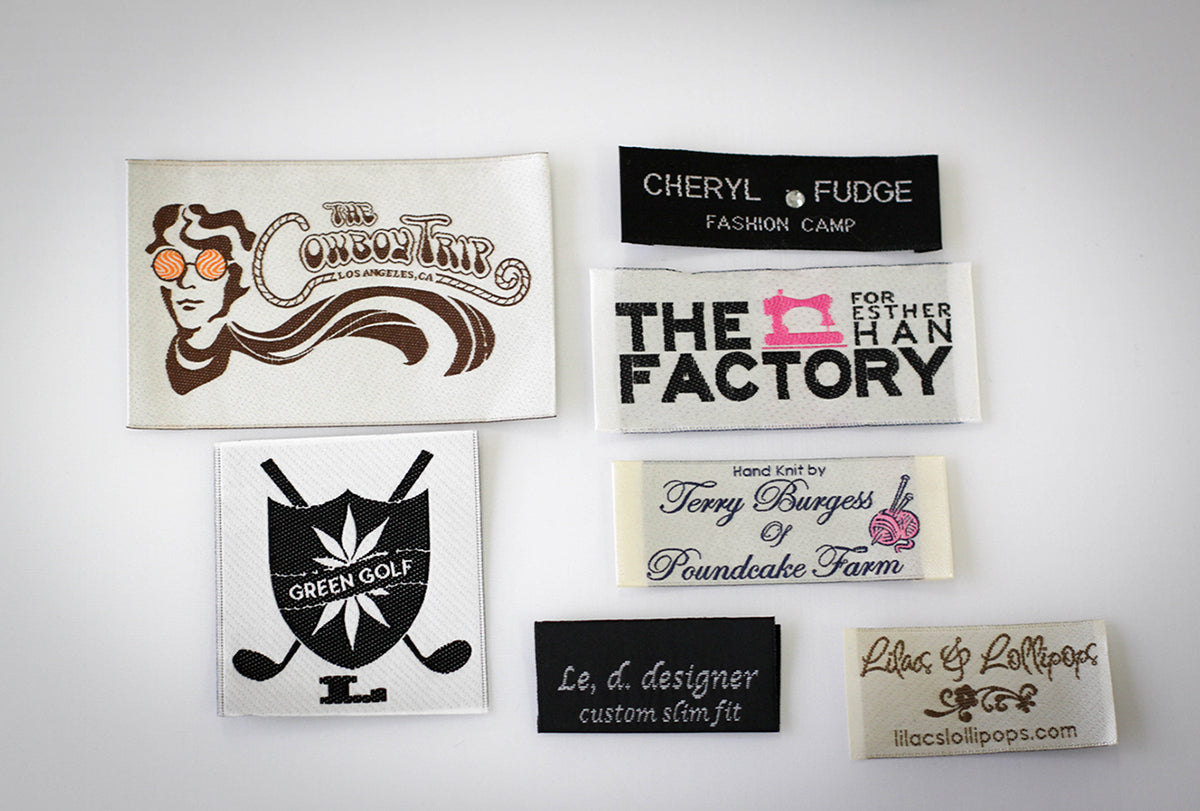Various satin woven labels