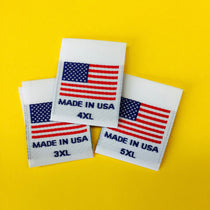 USA FLAG Clothing Size Labels (3XL-5XL)