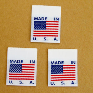 MADE IN USA FLAG Clothing Labels (White)