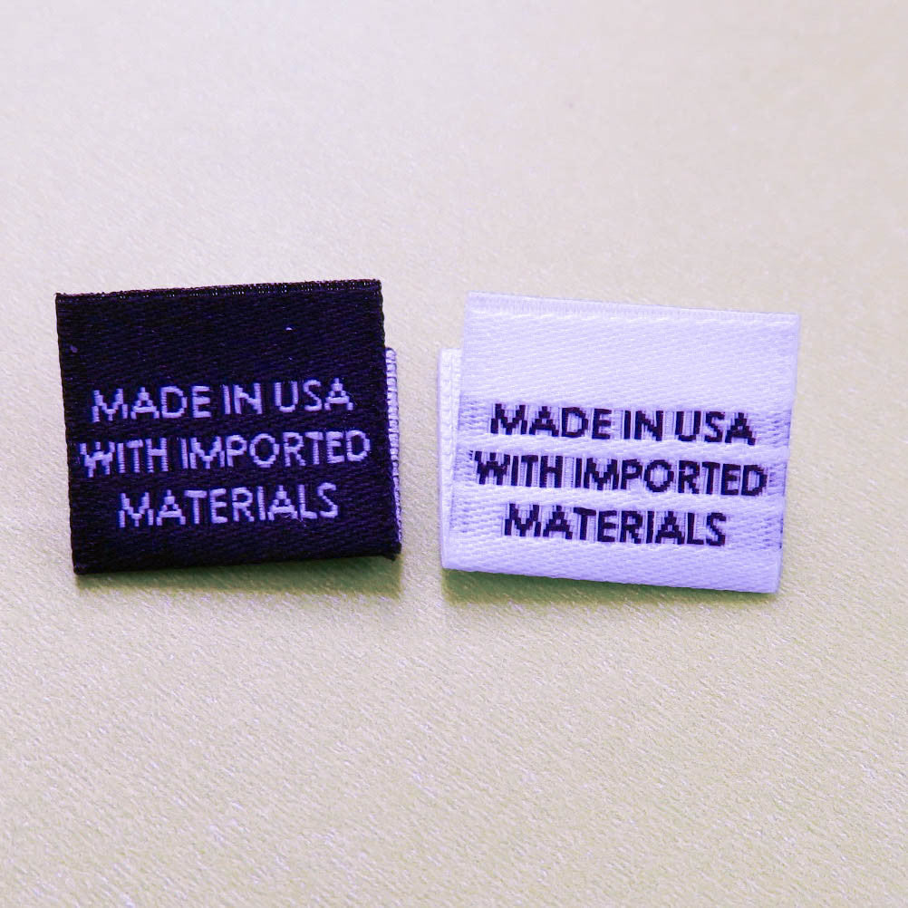MADE IN USA WITH IMPORTED MATERIALS - Garment Labels - CRUZ LABEL