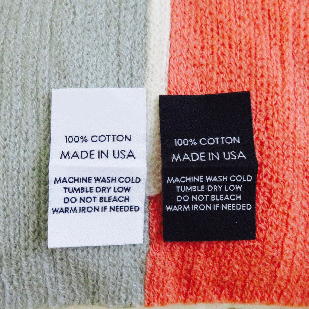 100% Cotton Made in USA - Garment Care Woven Labels, Care Labels