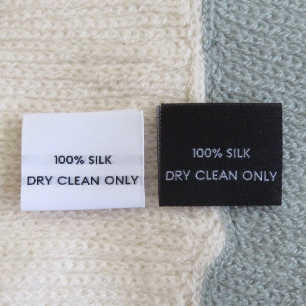 silk dress care label Personalized Custom Design Washing Instructions Silk Screen Satin Clothing Washable Care Label for Clothes