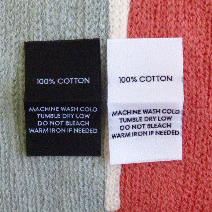 100% Cotton - Garment Fabric Content Label, Clothing Label, Cotton