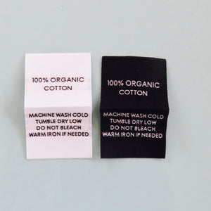 100% ORGANIC COTTON - Garment Care Labels