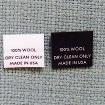100% WOOL (MADE IN USA) - Garment Care Label
