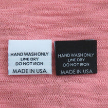 HAND WASH ONLY (MADE IN USA) - Garment Care Label