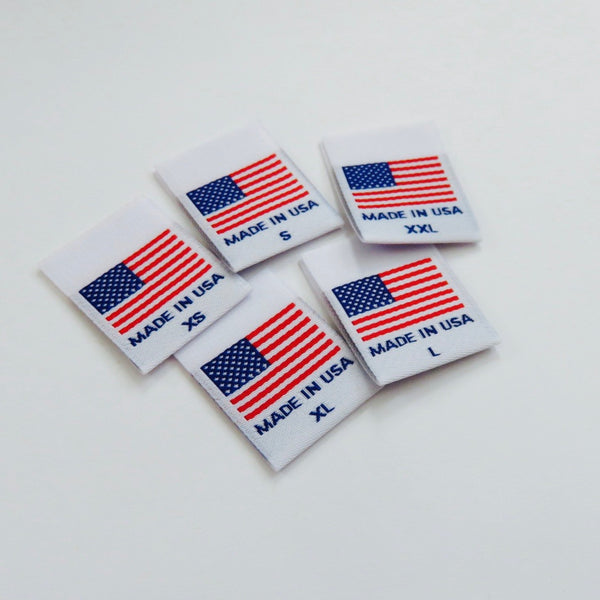 MADE IN USA FLAG Clothing Size Labels (XS-XXL) - CRUZ LABEL