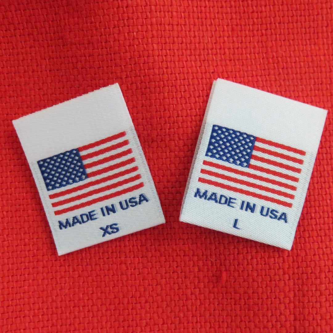 MADE IN USA FLAG Clothing Size Labels (XS-XXL)