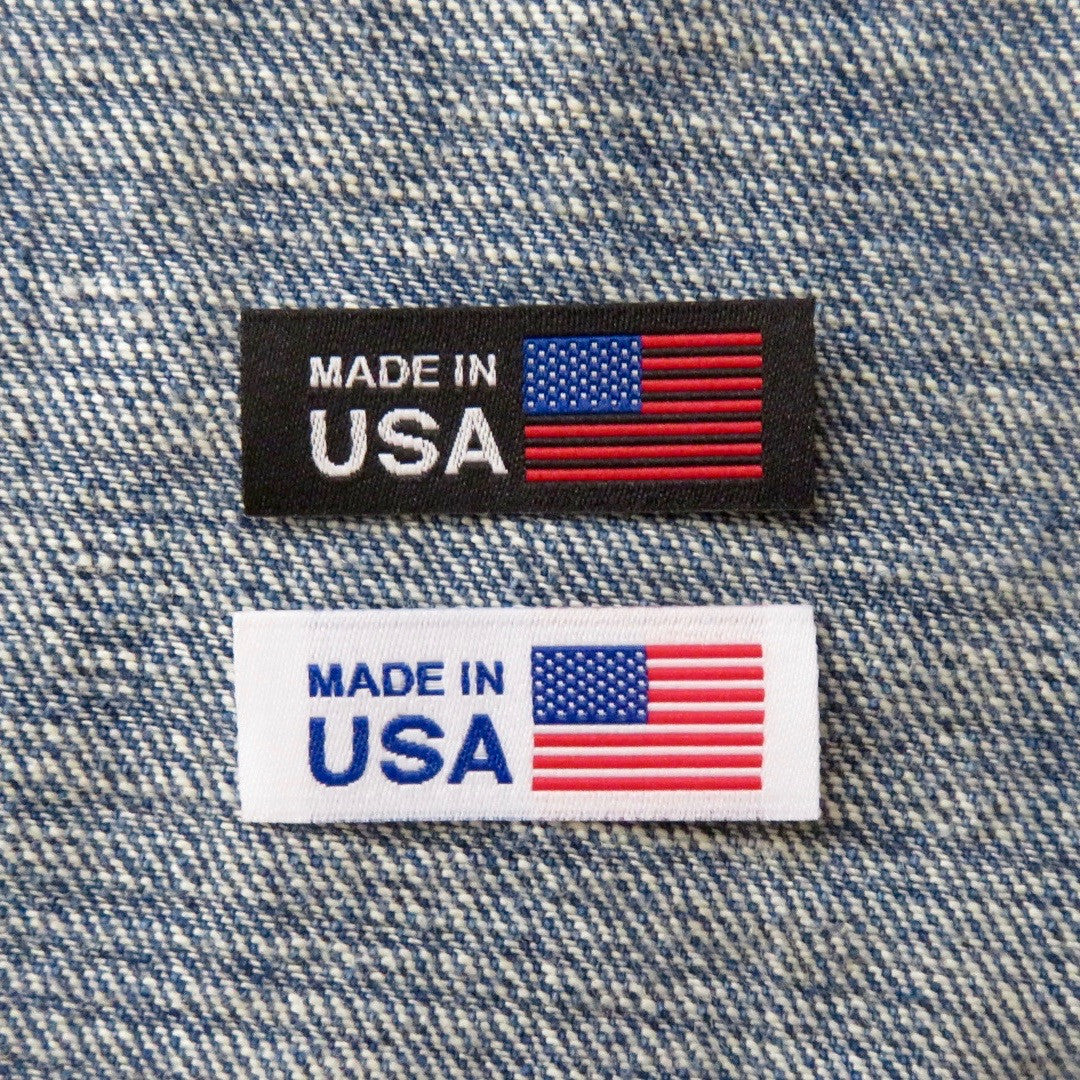 Flag Labelling Tag American Flag Made in USA Labels - Clothing Tag, Woven Label - CRUZ LABEL