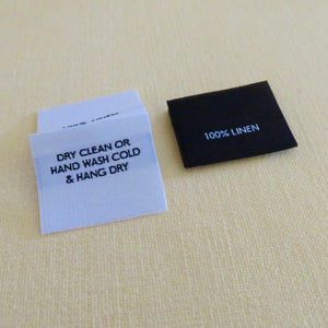 100% Linen - Garment Care Labels