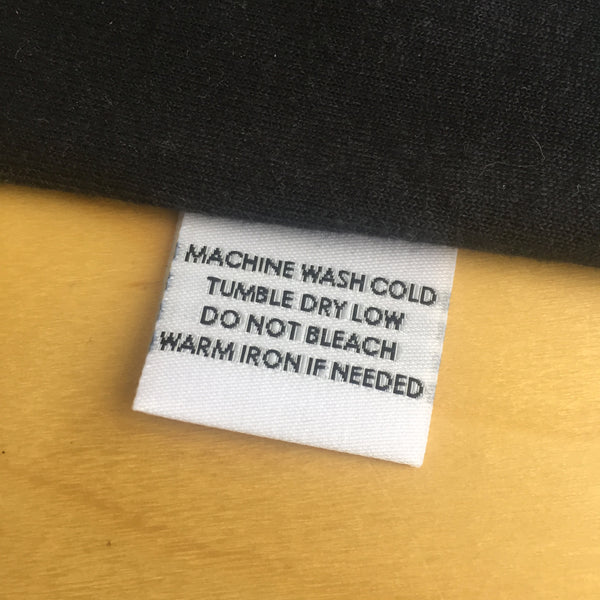 MACHINE WASH COLD - Garment Care Label - CRUZ LABEL