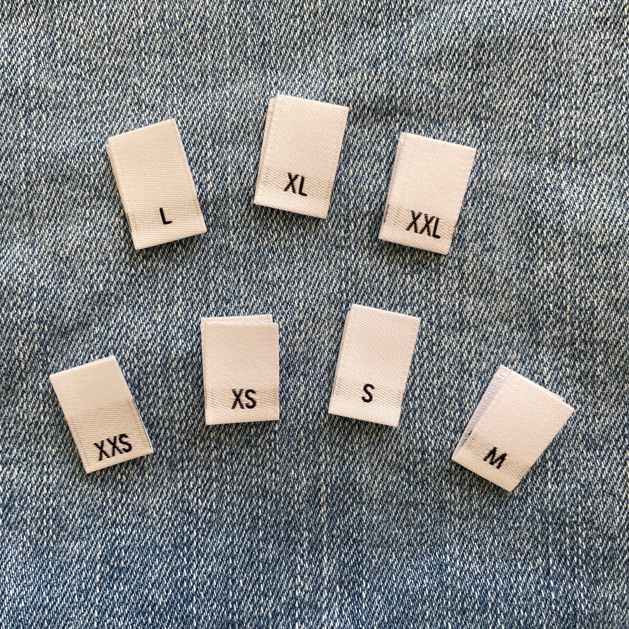 Child Clothing Size Labels (White) - Sew-in Labels, Clothing Tags, Woven  Tags - CRUZ LABEL