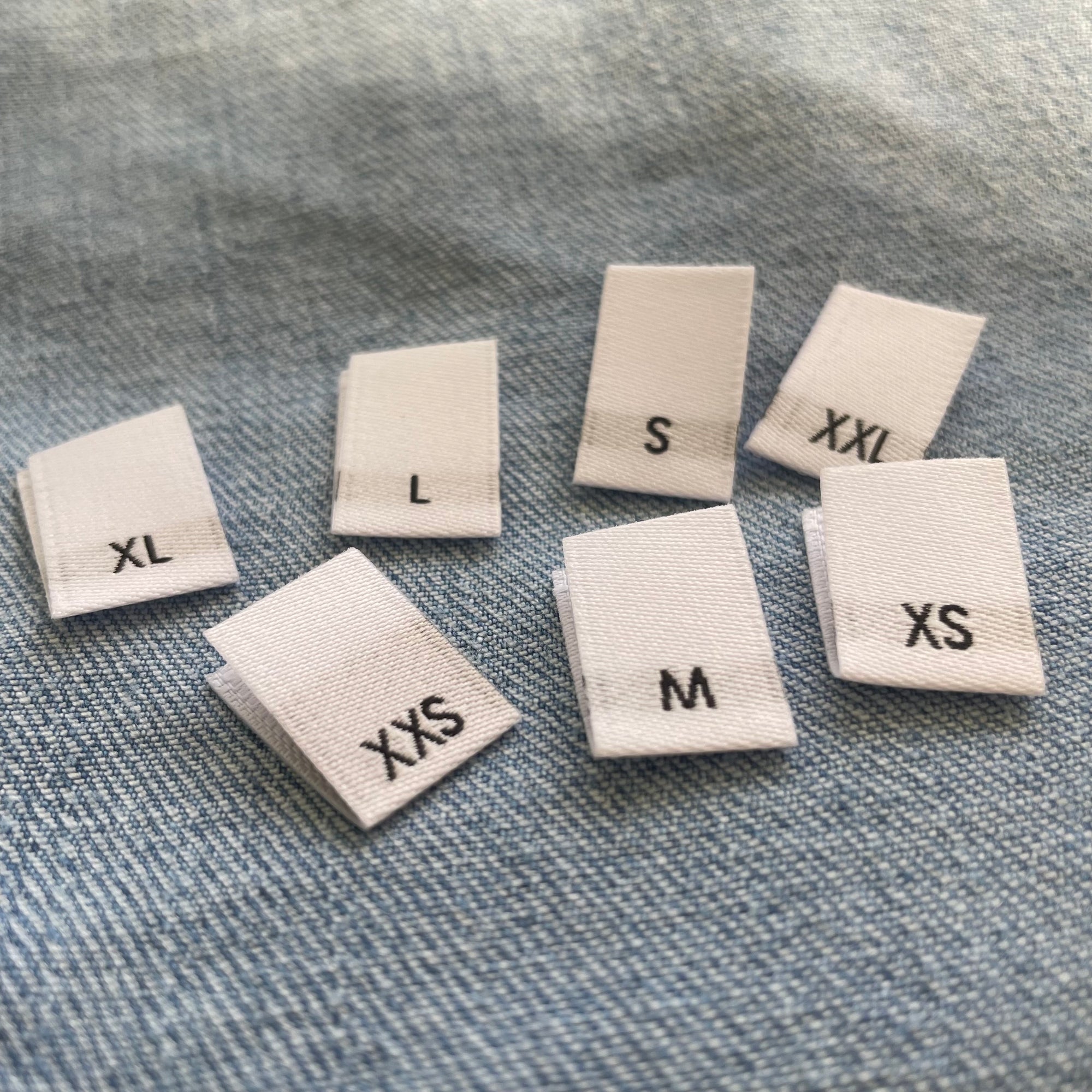 Woven Sewing Labels 3/4 X 5/8 - Size Shirt, Garment or Tags