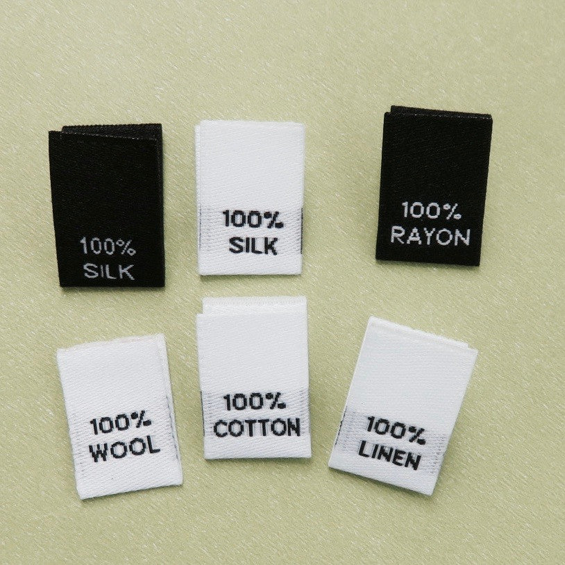 Fabric Content Clothing Labels - Small size labels, content labels, woven  labels - CRUZ LABEL
