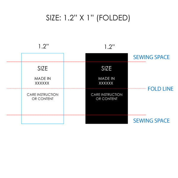 Two Part Label Customizable Custom Text Woven Label with Two Sides - CRUZ LABEL