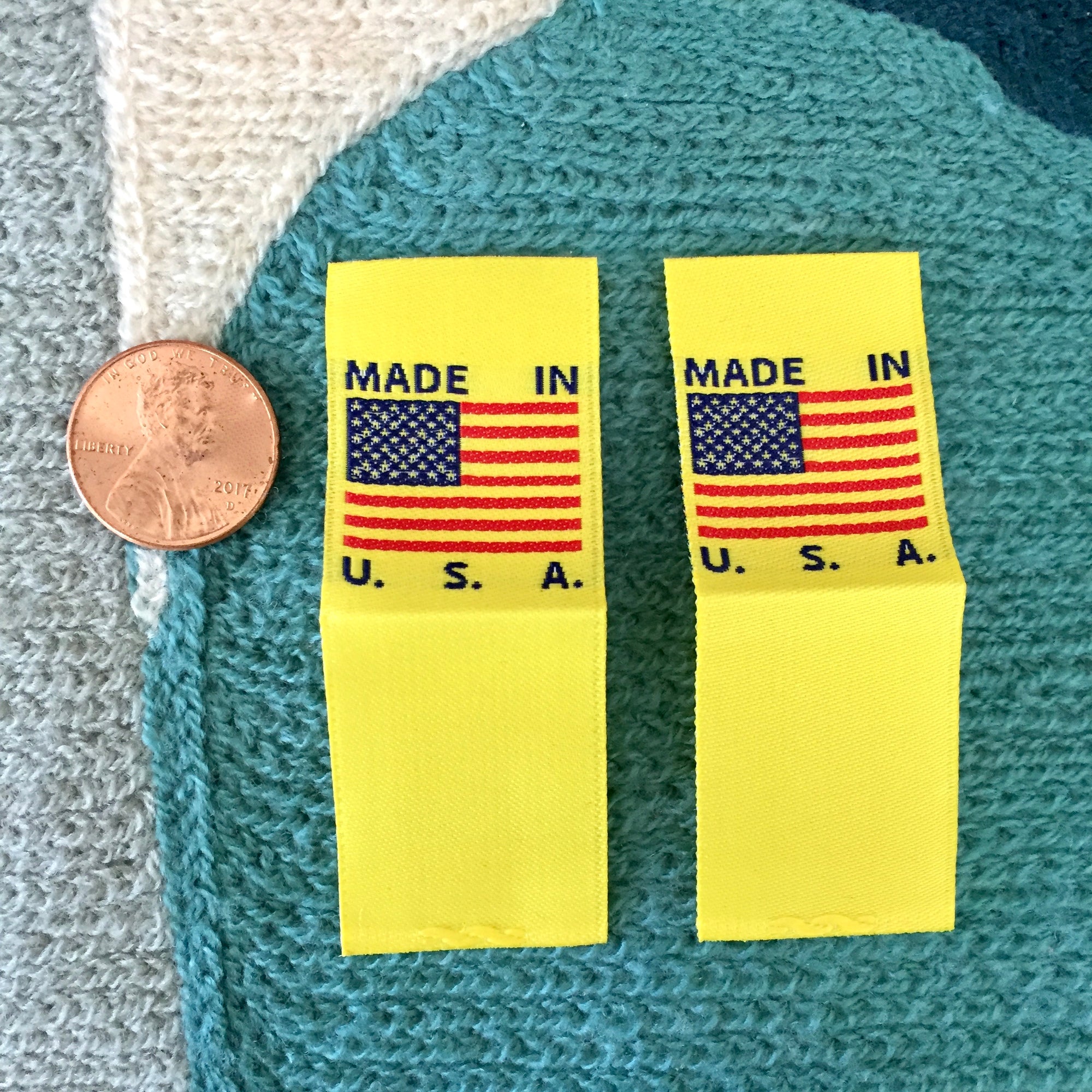 MADE IN USA FLAG Clothing Labels (YELLOW)