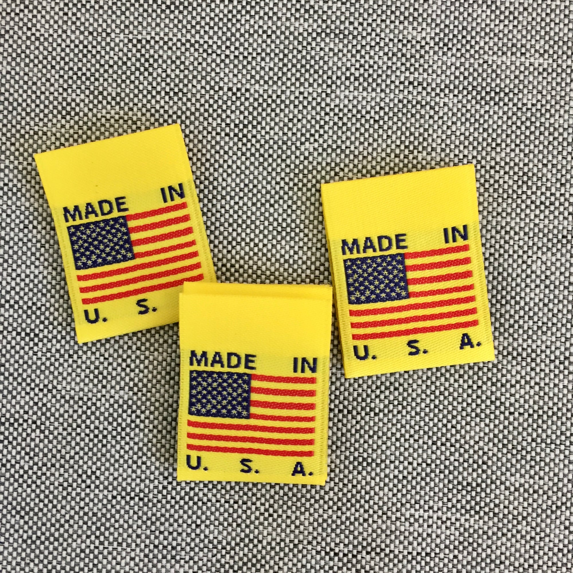 MADE IN USA FLAG Clothing Labels (YELLOW)